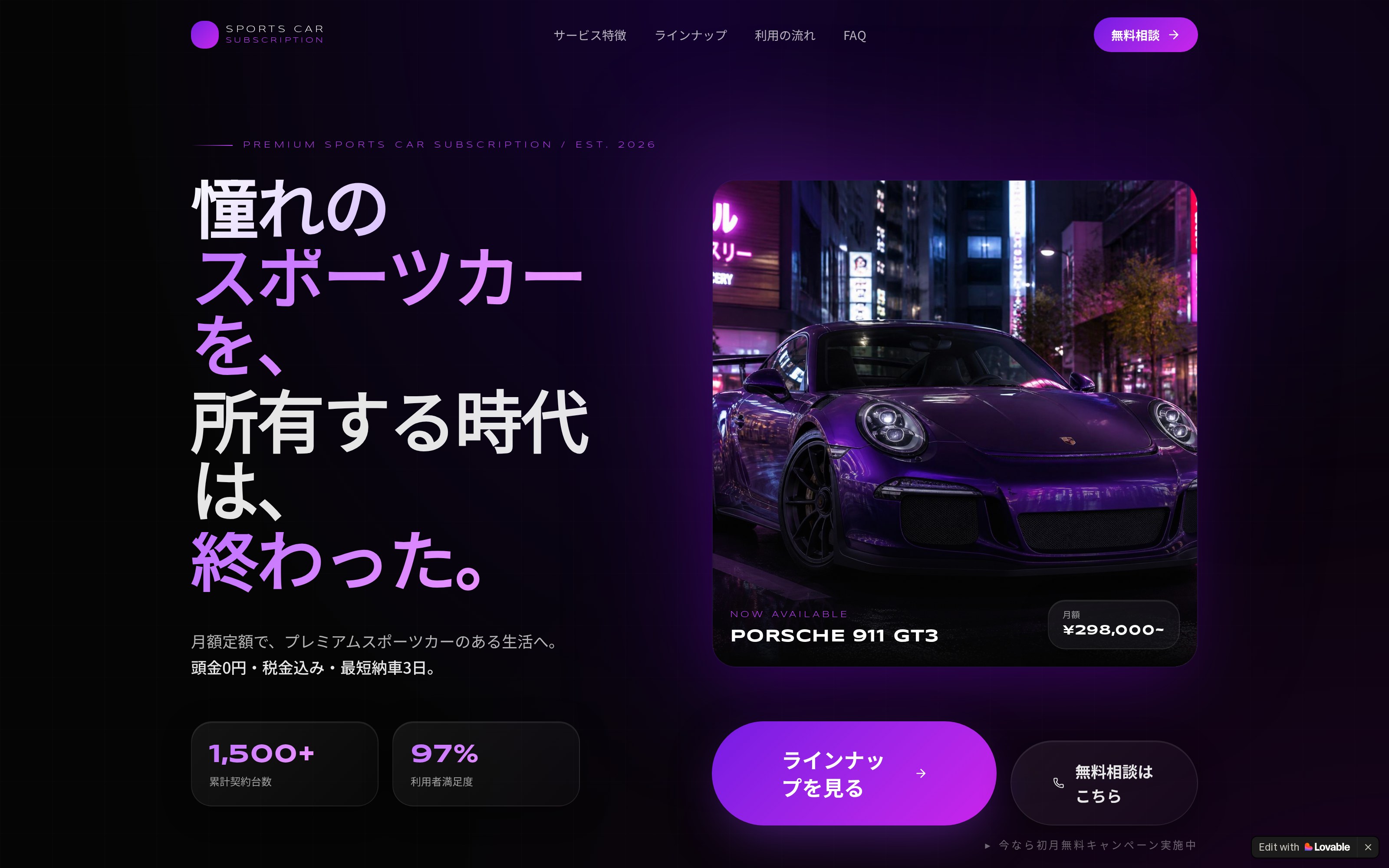 Premium Car Subscription LP — Automotive